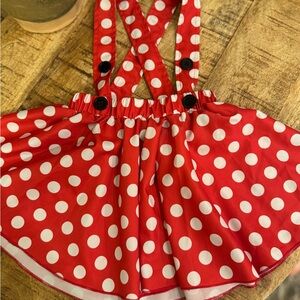 Red Polka Dot Suspender Skirt